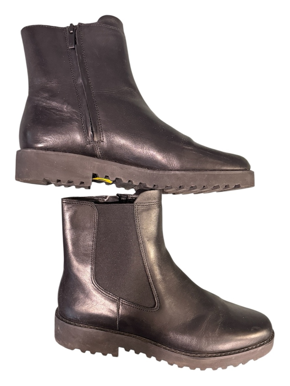 Franco Sarto Black Leather Chelsea Boots - Women's Size 9